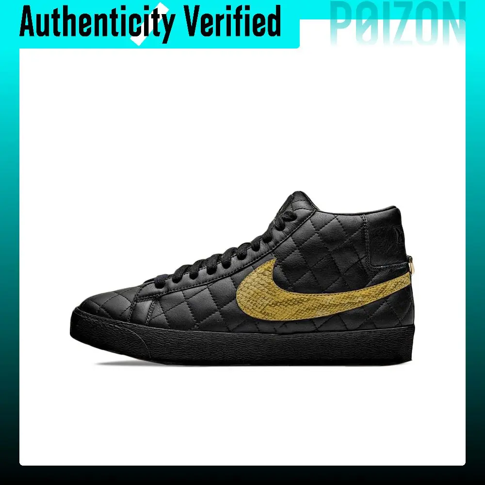 Supreme X Nike SB Blazer Skate Shoes Men's Mid-top Black DV5078-001