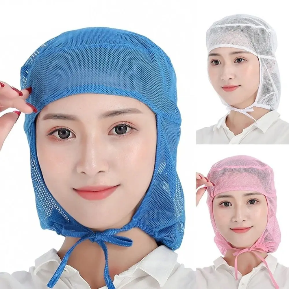 Comfortable Breathable Mesh Mesh Work Cap Adjustable Fit Wide Brim Chef Work Hat Elastic Back Food Service Cap Bakery Work