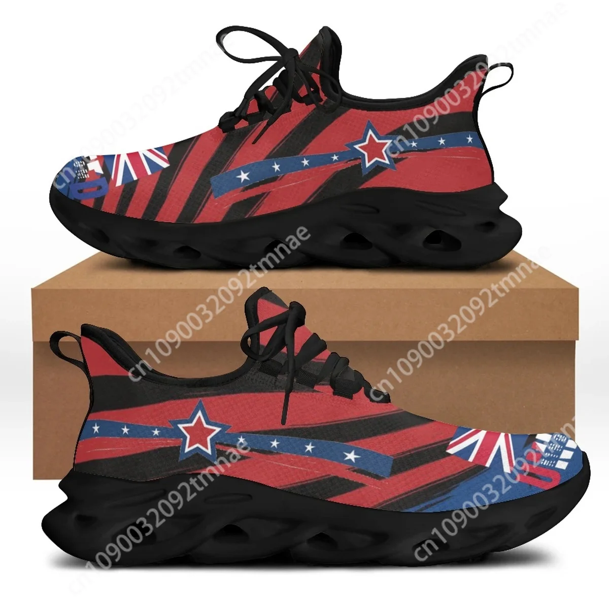 Custom  England Republic Flag Designer Shoes Casual Lightweight Men Flat Sneakers Breathable Male Lace Up Walking Footwear