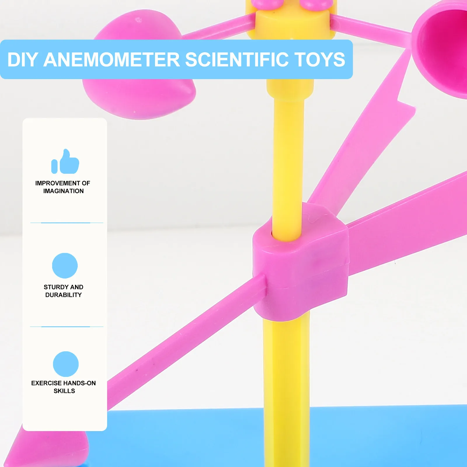 2Sets DIY Hand-Made Anemometer Wind Vane Wind Velocity Measurement Educational Scientific Experiment for Kids Teaching Supplies