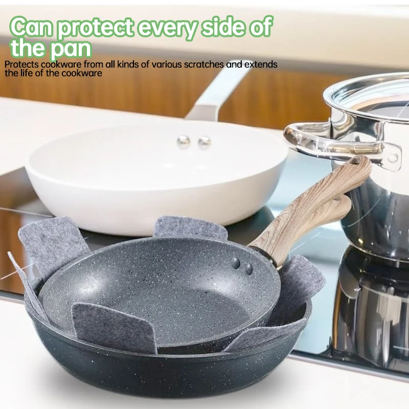 1/3/12/24PCS Felt Pot Protectors Heatproof Non-Slip Divider Mats for Cookware Stacking Storage  Reusable Washable