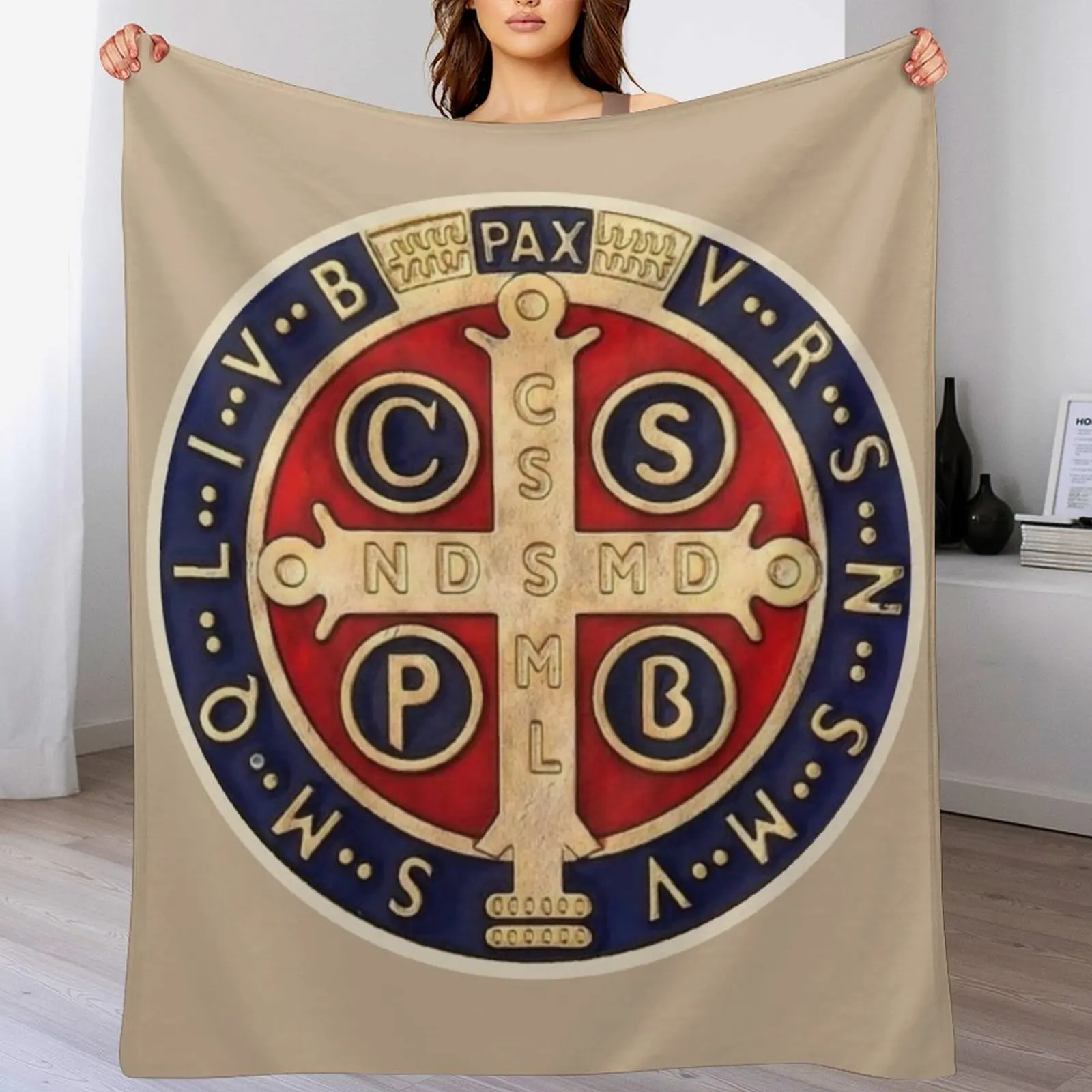 The Medal of Saint Benedict, Saint Benedict Throw Blanket