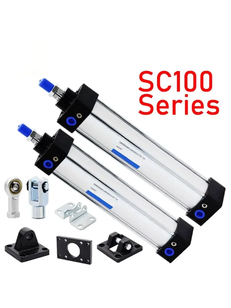 

SC100 Air Cylinder Standard Bore 100mm Stroke 25-1000mm Double Acting With Magnetic Aluminium Alloy Pneumatic Cylinders