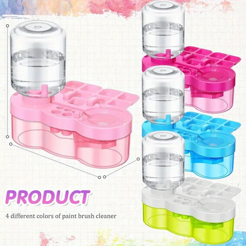 Multifunktionale Pinselreinigungswerkzeuge, mit Farbpalette und Pinselhalter, automatische Wasserzirkulation für die Schule – Detail 8