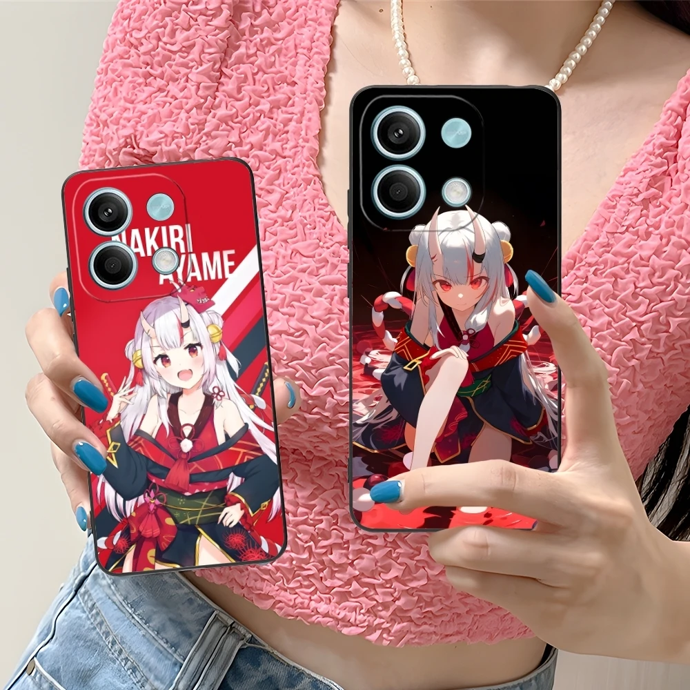 Nakiri Ayame-Coque de téléphone portable pour Xiaomi, coque de protection noire, peinture, Redmi Note 13, 12, 11, 10, 9, 8, 7, 6 S, A Pro Lite Plus, 5G