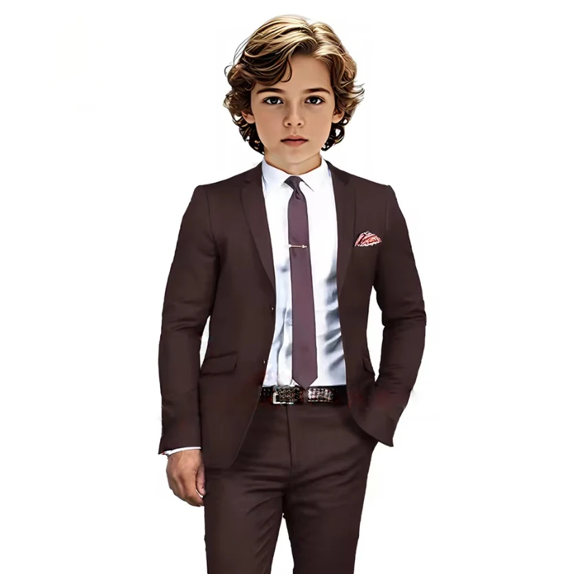 

Boy's Suits Formal Silm Fit Casual Wedding Single Breasted Elegant Boys Suit Customized Kids Tuxedo 2-16 years old