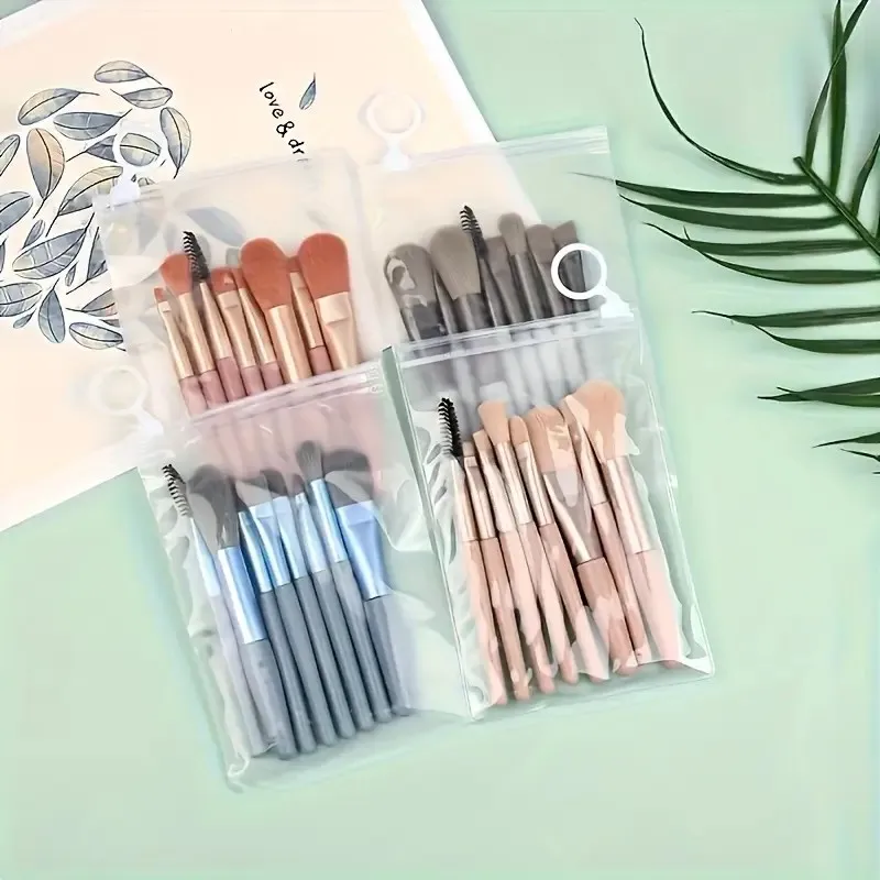 8 pçs mini conjunto de pincéis de maquiagem pincéis de maquiagem fundação mistura blush corretivo sombra de olho mistura delineador conjunto de pincéis de maquiagem para trave