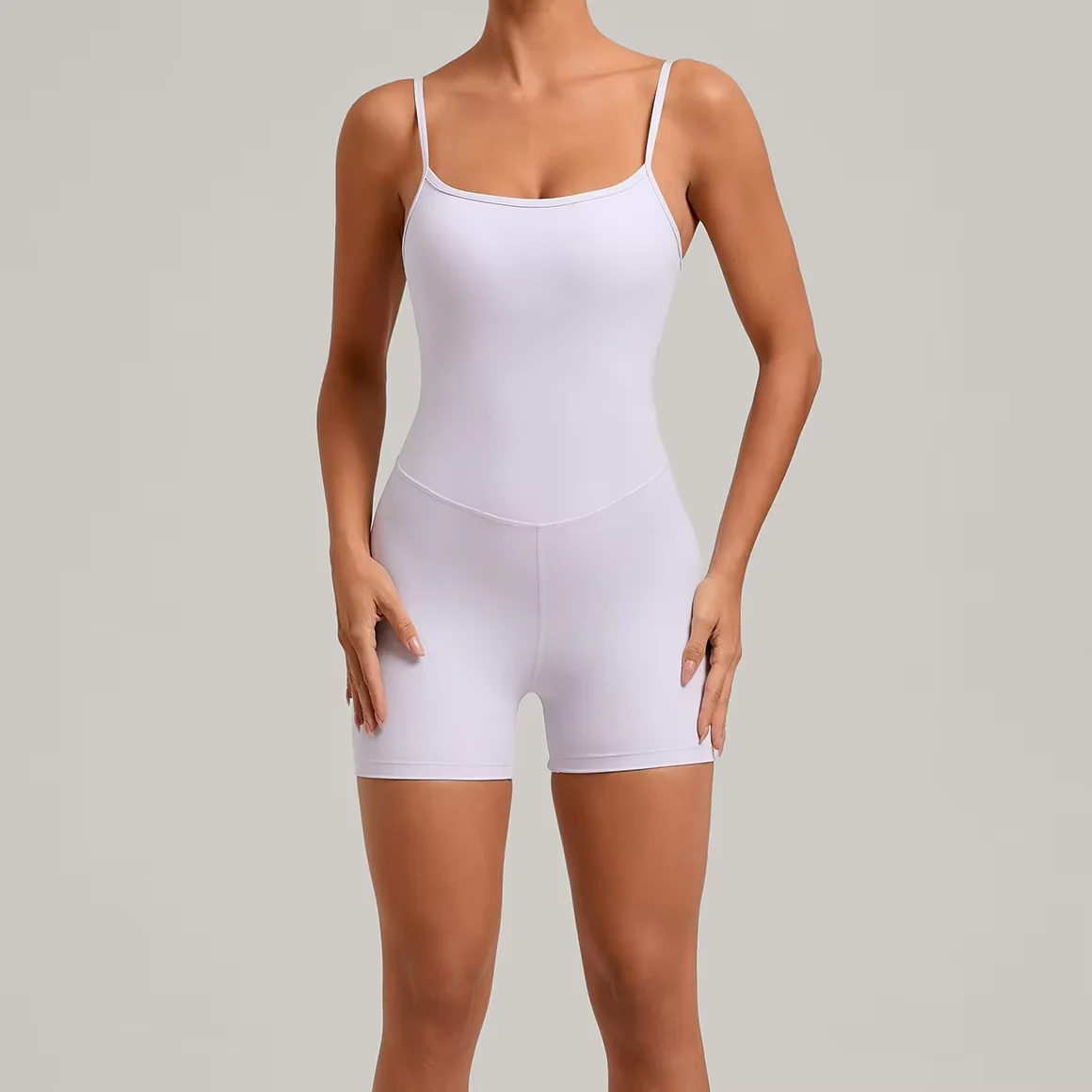 Seamless Gym Bodysuit for Women Adjustable Strap Backless Yoga Jumpsuit