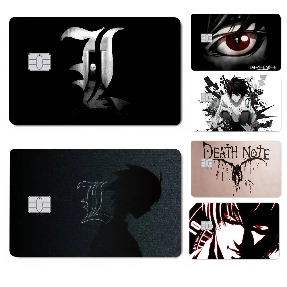 Anime Death Note Anime dibujos animados 1 Juego de 4 Uds película adhesiva piel para tarjeta de crédito tarjeta de autobús bancaria de débito