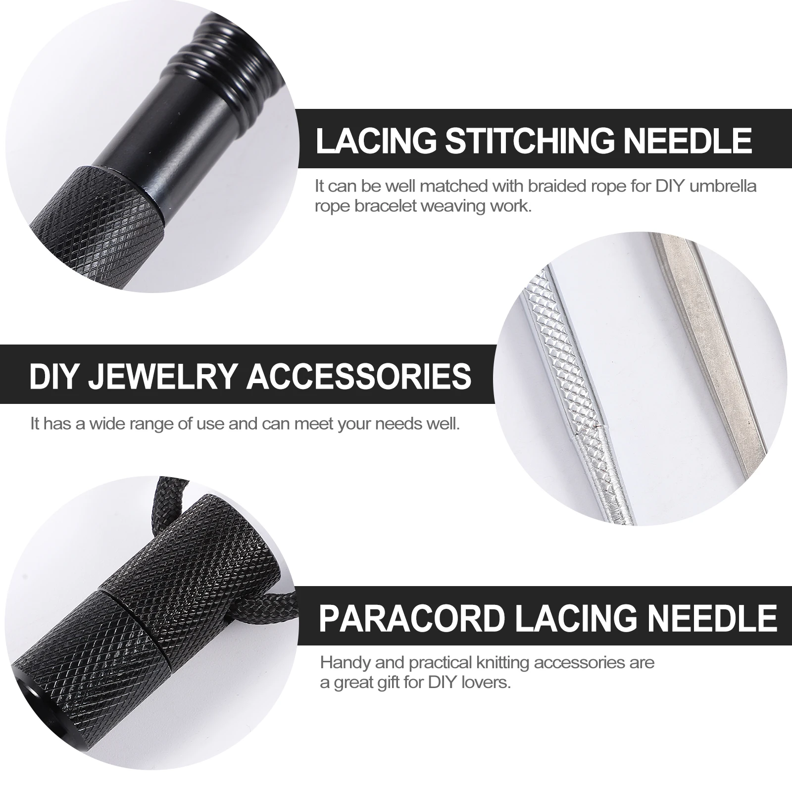 

6pcs Paracord Braiding Tools Set Aviation Aluminum Diy Bracelet Lacing Weaving Needle Umbrella Rope Kit For Jewelry Making Diy