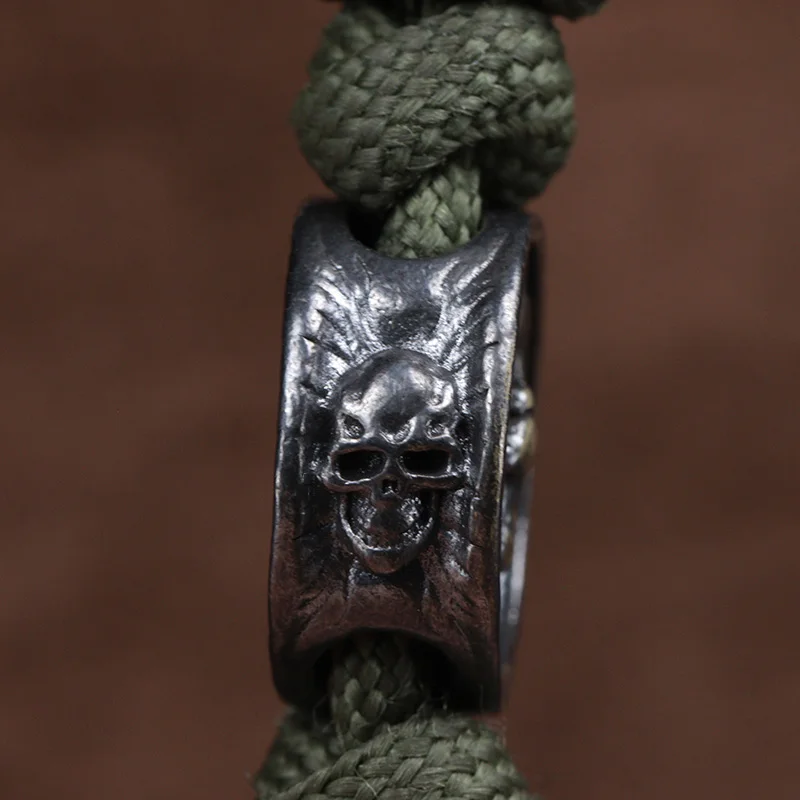 Dung Beetle Ankh Brass Knife Beads Punk EDC Outdoor DIY Paracord Woven Lanyard Pendant Retro Umbrella Rope Bracelets Accessories