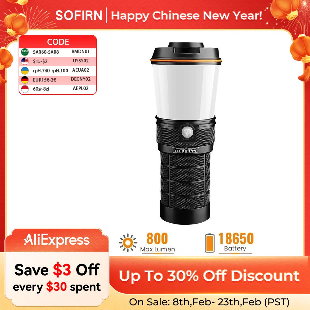 Sofirn BLF LT1 LED Cắm Trại Sạc Siêu Sáng Đèn Lồng Cắm Trại Đi Bộ Đường Dài Đèn Pin Đèn Đổi Màu 2700K Đến 5000K
