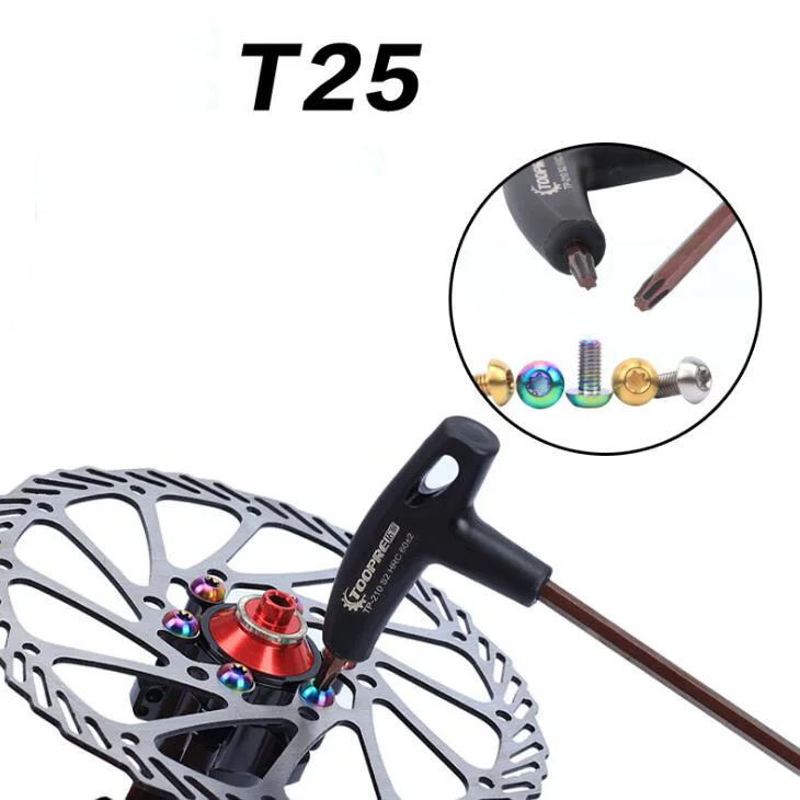 

TOOPRE Mountain Bike Plum Blossom T25 Wrench Bicycle Disc Brake Disc Screw Installation Rotary Wrench Tool Repair Tool