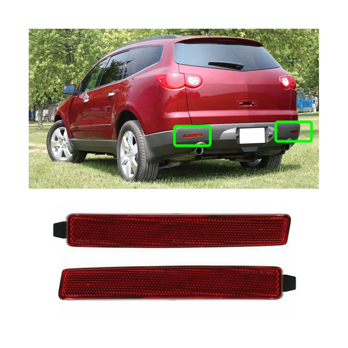 25881881 25881882 Rear Bumper Reflector Warning Light Tail Light Reflector Auto for Cadillac SRX 2010-2016 Saturn