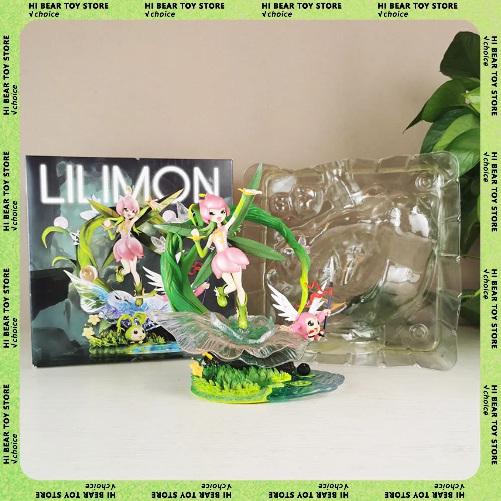 20cm Digimon Anime Figures Lillymon Picklemon Figure Tanemon Nyokimon Figurine Statue Model Collection Room Decoration Desk Toys