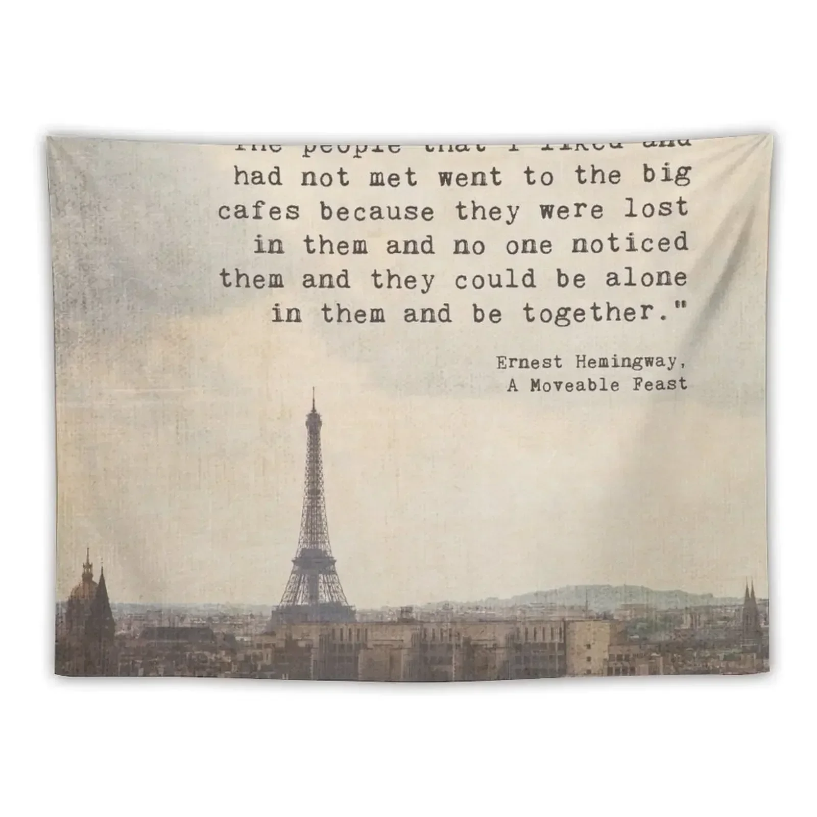 

Hemingway in Paris Tapestry Room Decorator Room Aesthetic Decor Tapestry