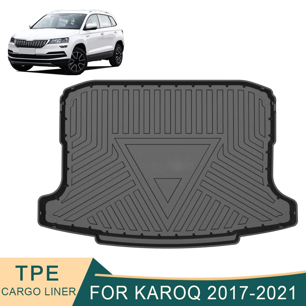 

For Skoda Karoq 2017-2023 Car Cargo Liner All-Weather TPE Non-slip Trunk Mats Waterproof Boot Tray Trunk Carpet Accessories