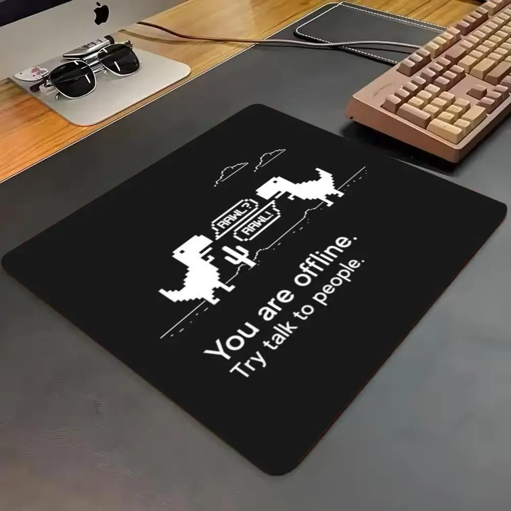 Pixel Game 40X45 Mousepad Funny Offline Dinosaur 8Bit Heart Skull Non-Slip Rubber Base Mousepad For Laptop Office Gaming Decor