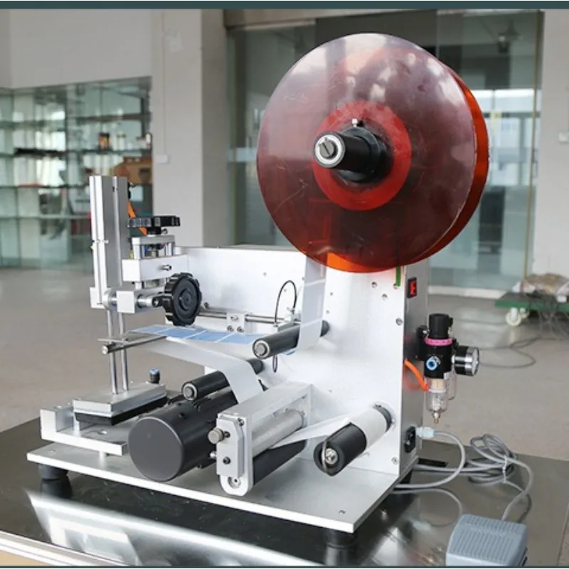 

Tabletop Flat Surface Labeling Machine Semi Automatic Self Adhesive Labeler for Round Square Bottle with Coding Printer