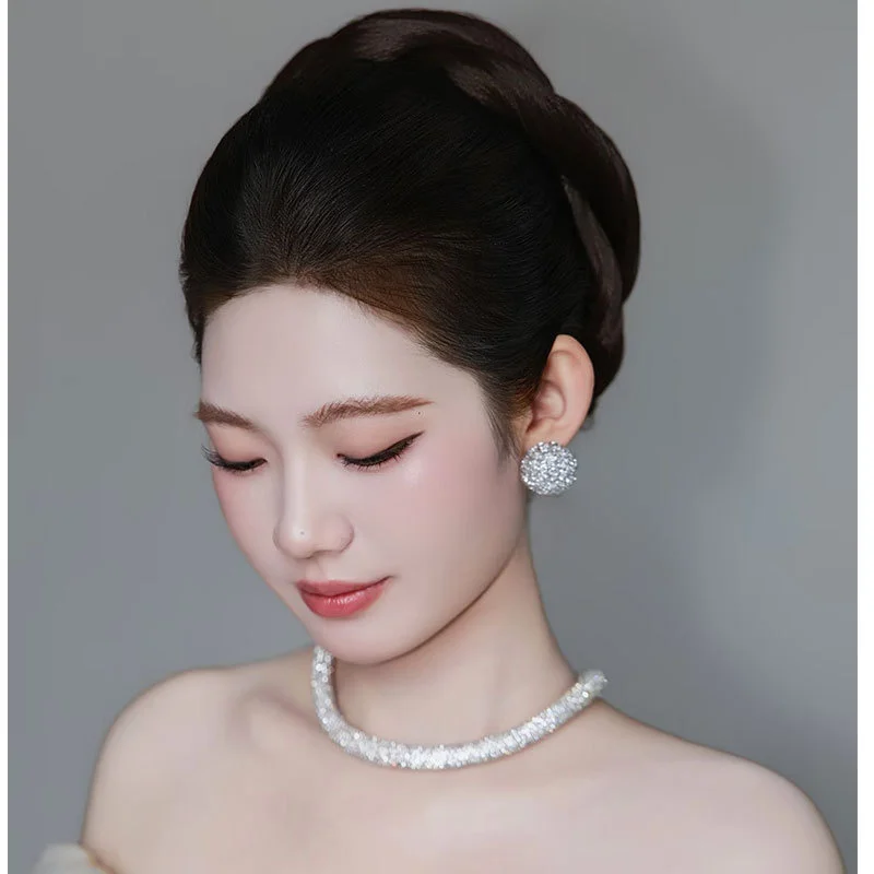 Full Diamond Vacation Super Flash Exaggerated Concave Shaped Collar