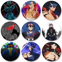 Anime Gurren Lagann Tinplate Soft Button Pins Creative Brooches Character Icon Badges for Clothes Decoration Jewelry Accessories
