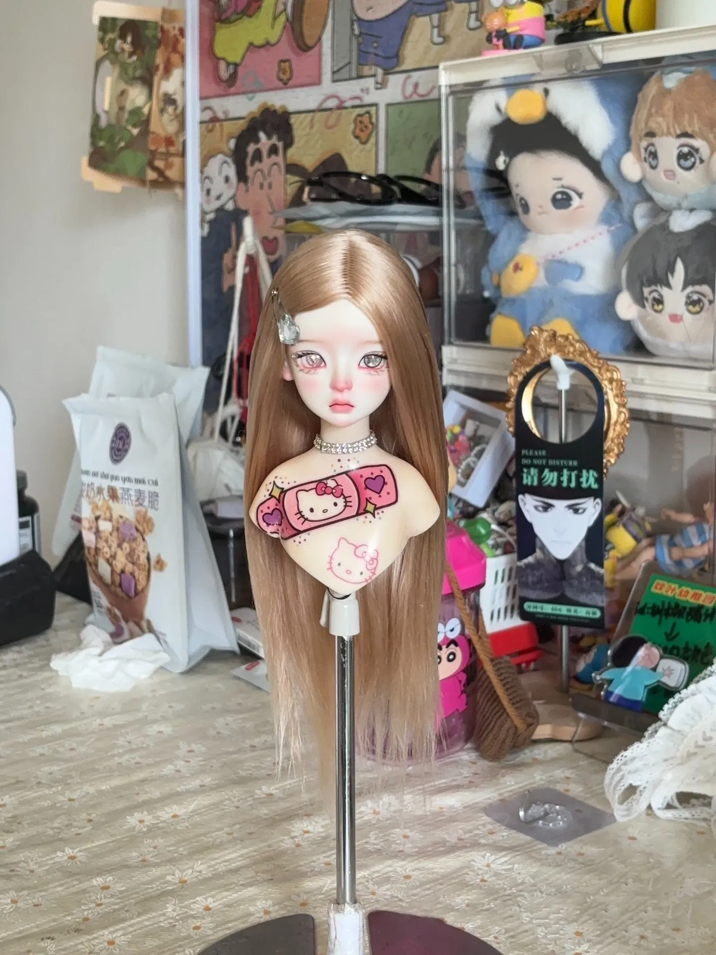 인형 액세서리용 헤어 1/4 BJD 인형 헤어, 신축성 없는 하드 쉘 가발 크로스 앤드 소우 스트레이트 헤어 무료 배송