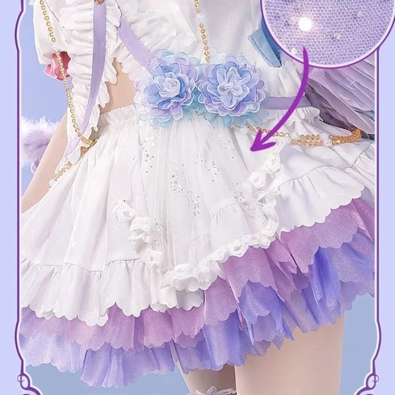 Yazawa Nico Cosplay Costume Anime LoveLive White Valentine's Day Angel Sweet Dress Girl Uniform Full Set Carnival Party Dress Up - view 3