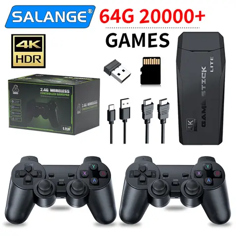 비디오 게임 콘솔 내장 20000 게임 무선 컨트롤러 TV 게임 스틱 4K HD 레트로 미니 휴대용 게임 플레이어