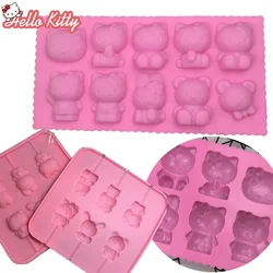 Sanrio Hello Kitty 3D Cute Silicone Molds DIY Cake Decorating Tools Chocolate Mold Accessories Kitchen Ice Cubes Baking Mould