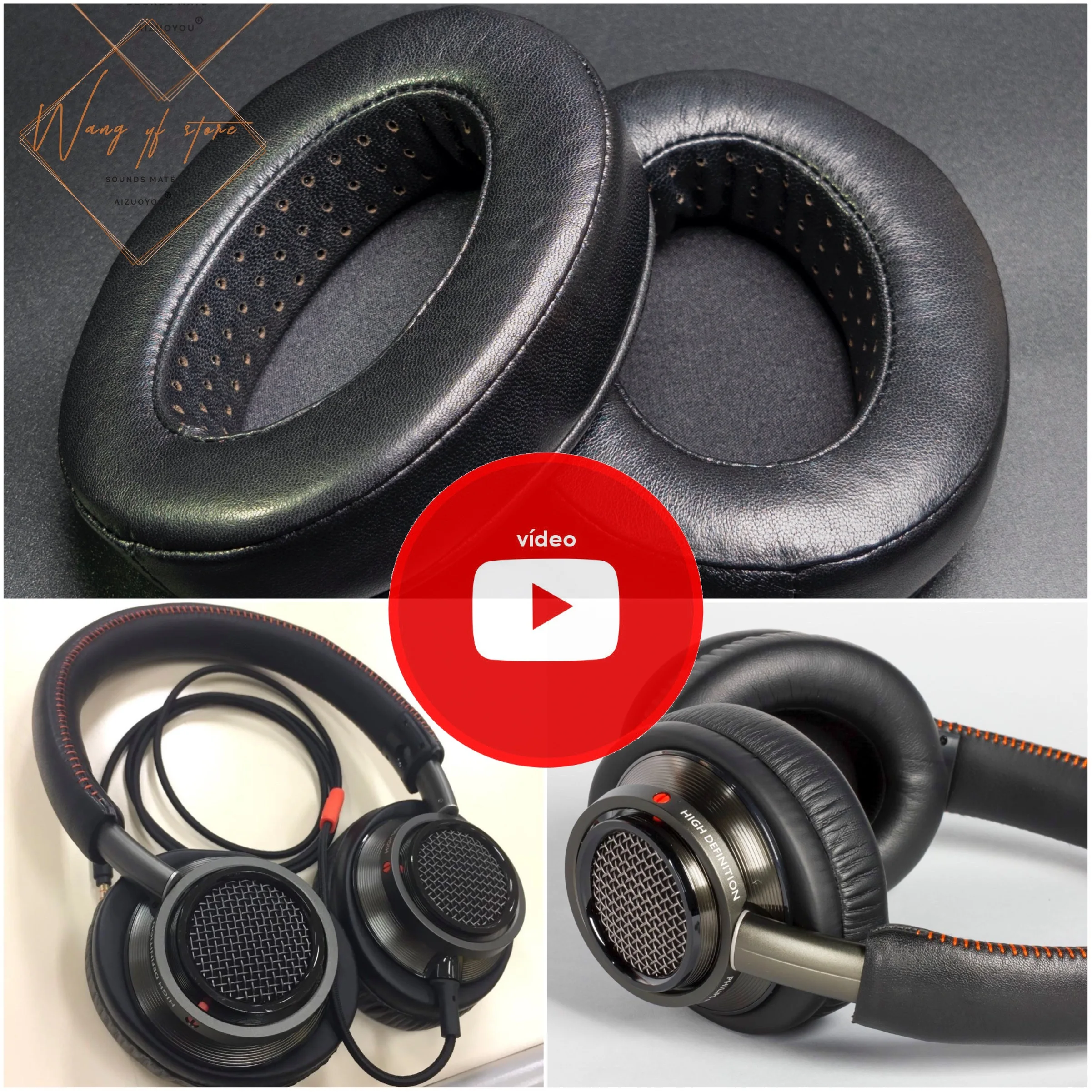 Lambskin Ear Pads Foam Cushion For Philips Fidelio L2 Headphone Real Leather Replacement Earpads Sleeve Earphone Earmuff