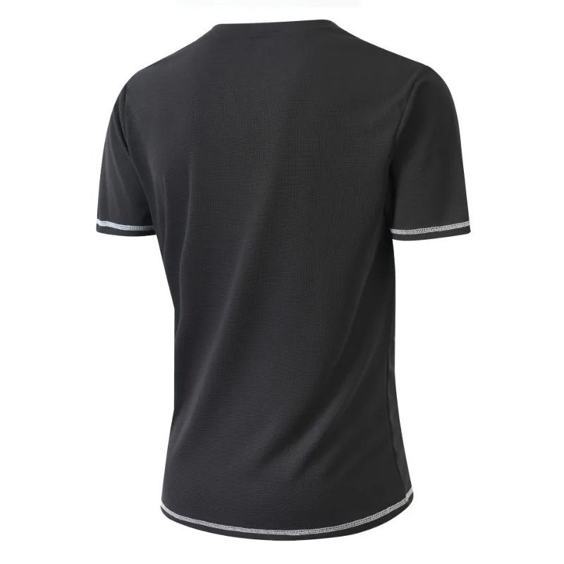 New 2025 Organic Cotton Men's Henley Shirt Slim V-Neck Button Placket Casual Short Sleeve
