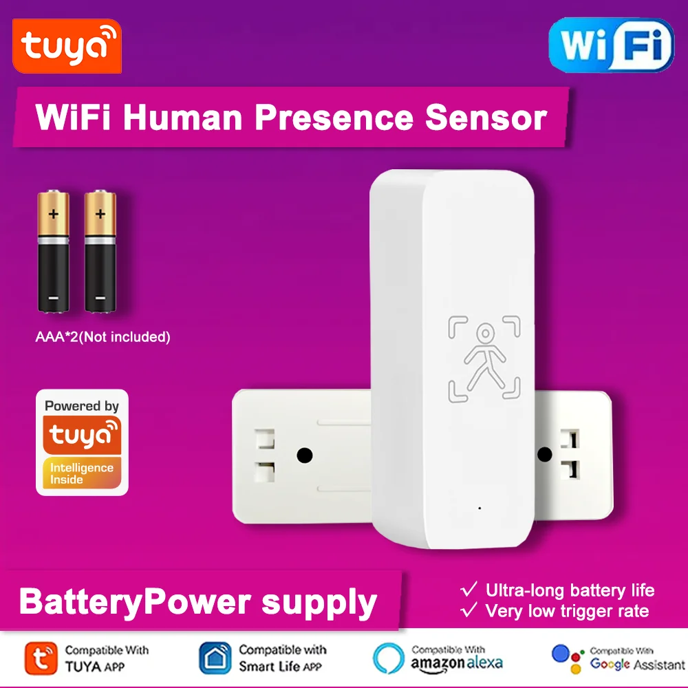 Tuya WiFi Smart Human Presence Detector Body PIR Motion Sensor 24GHz Radar with Smart Life APP Alexa Compatibility for Home
