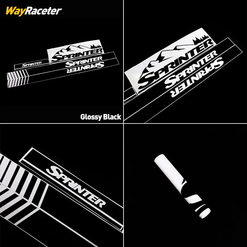 4 Pcs/Set Door Side Stripes Sticker Hood Rear Window Body Graphics Vinyl Decal For Mercedes Benz Sprinter 907 906 910 4X4
