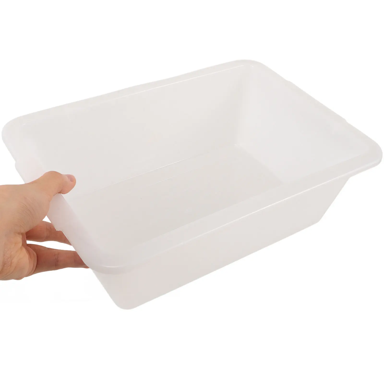 3Pcs Storage Box Multipurpose Bus Tub Rectangular Plastic Dish Pan Utility Tote Washing Basin for Restaurant Commercial Use