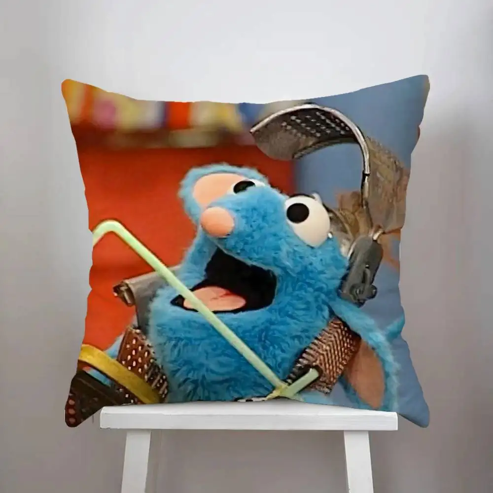الأزرق ماوس Tutter كيس وسادة الوجهين الطباعة غطاء الوسادة 45x45 الوسائد الزخرفية أريكة ديكور المنزل المخدة الناعمة