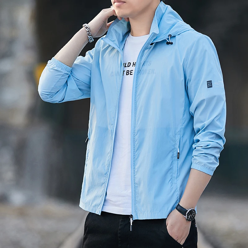 

Outdoor UPF50+ Sunscreen Coats Men Women Summer Thin Breathable Jacket Cycling Sport Ice Silk Skin Coat Men's Sunscreen Clothing