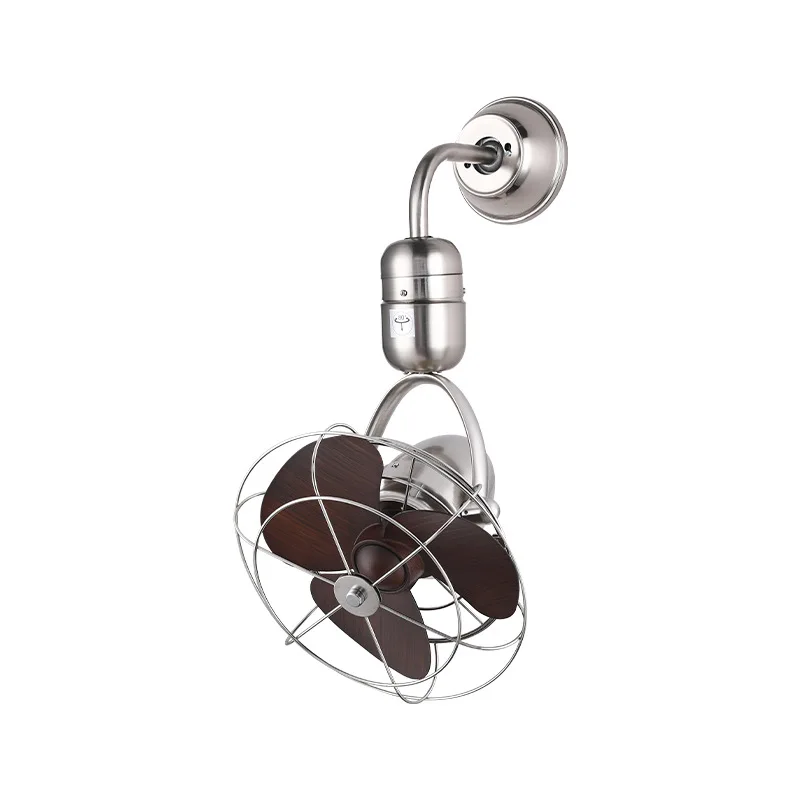 

Medieval style wall-mounted shaking small ceiling fan, aisle study kitchen bar counter, large air volume inverter ceiling fan