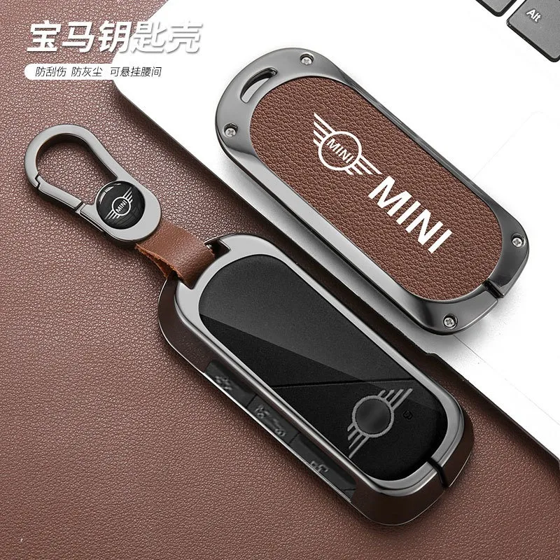 Zinc Alloy Fashion Car Key Case Cover Holder Shell Fob For 2024 Bmw Mini Cooper Countryman One 2023 MINI Keychain Accessories