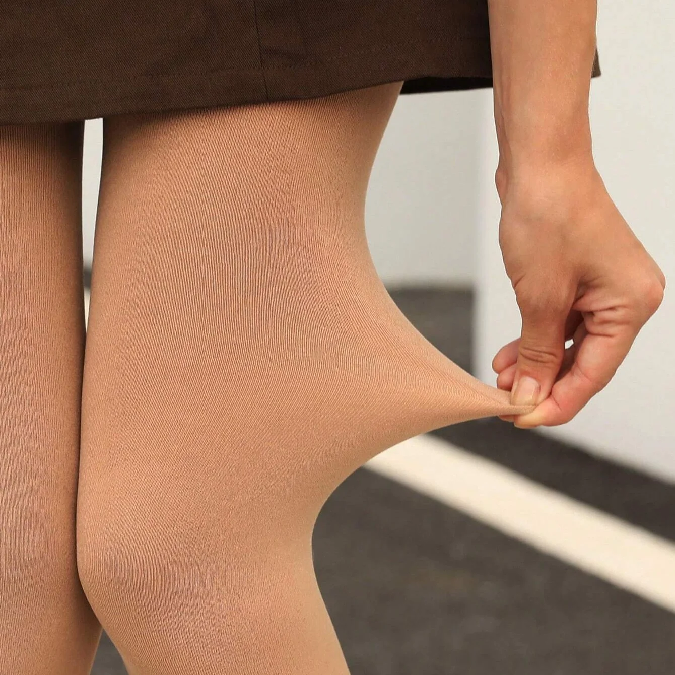 ถุงน่องผ้าไหมกำมะหยี่กางเกงคละสีแข็งกระชับสัดส่วนกันตะขอ1ชิ้น