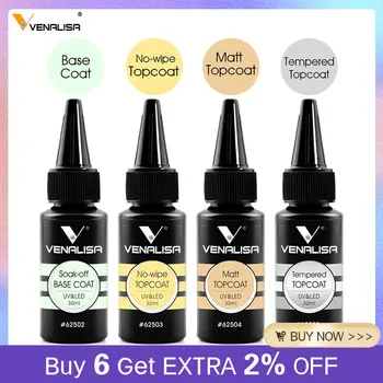 뉴 매니큐어 Venalisa 30ml 1oz 탑코트, LED UV 네일 젤 폴리시베이스 코트, 네일 폴리쉬 젤, 강화 필링 젤 