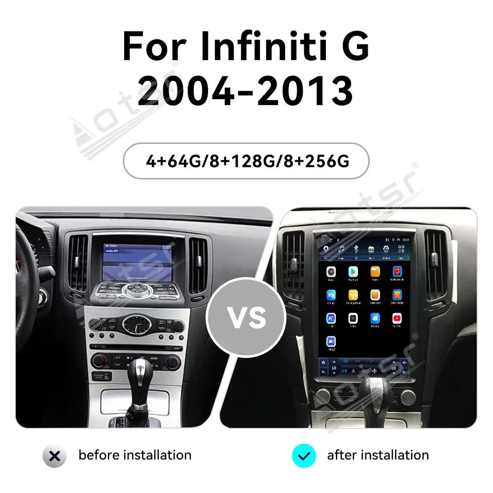12.1 Inch Android 13 Car Radio CarPlay For Infiniti G 2004-2013 Touch Screen Multimedia Player GPS Navigation Head Unit DSP BT