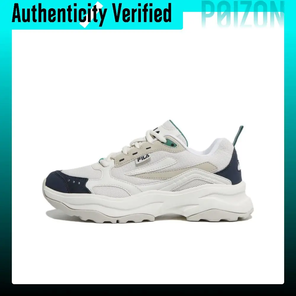 FILA Wood Block Cushioning Abrasion Resistant Low top Casual Shoes Unisex White Korean Style 1RM02258E_896