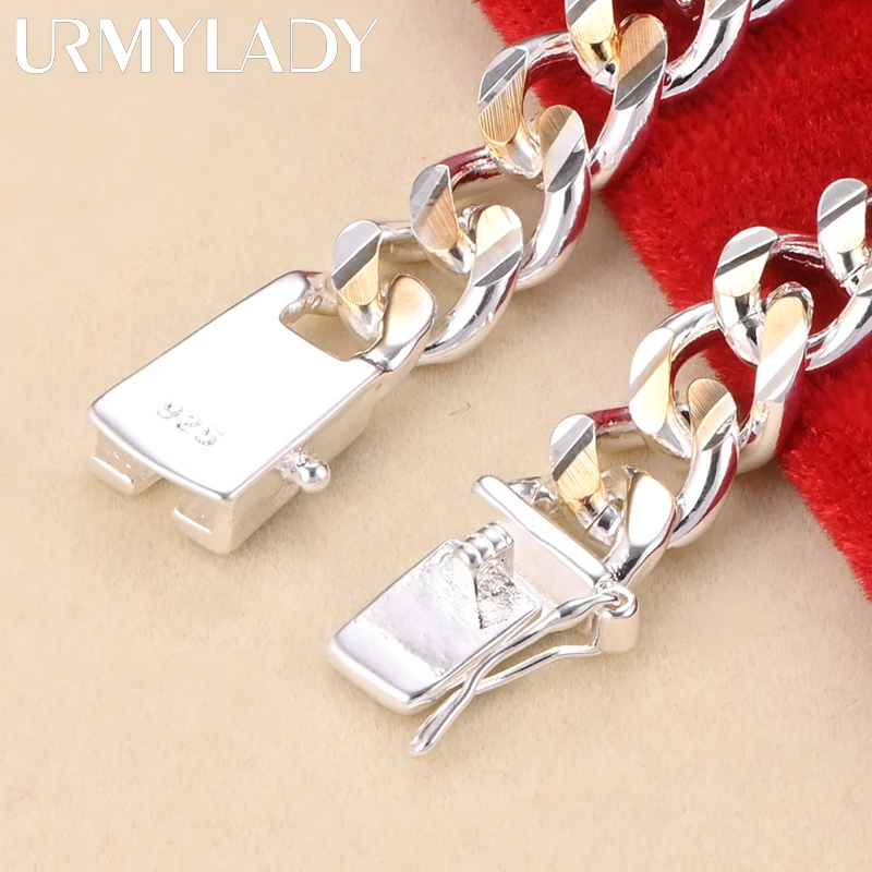 925 Silver gold exquisite 10mm chain men women Chain noble wedding bracelet fashion charm wedding birthday gift some style