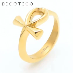 Simple Stainless Steel Knuckle Rings For Women Men Gold Silver Color Egyptian Ankh Charm Rings Fashion Luxury Jewelry Wholesale