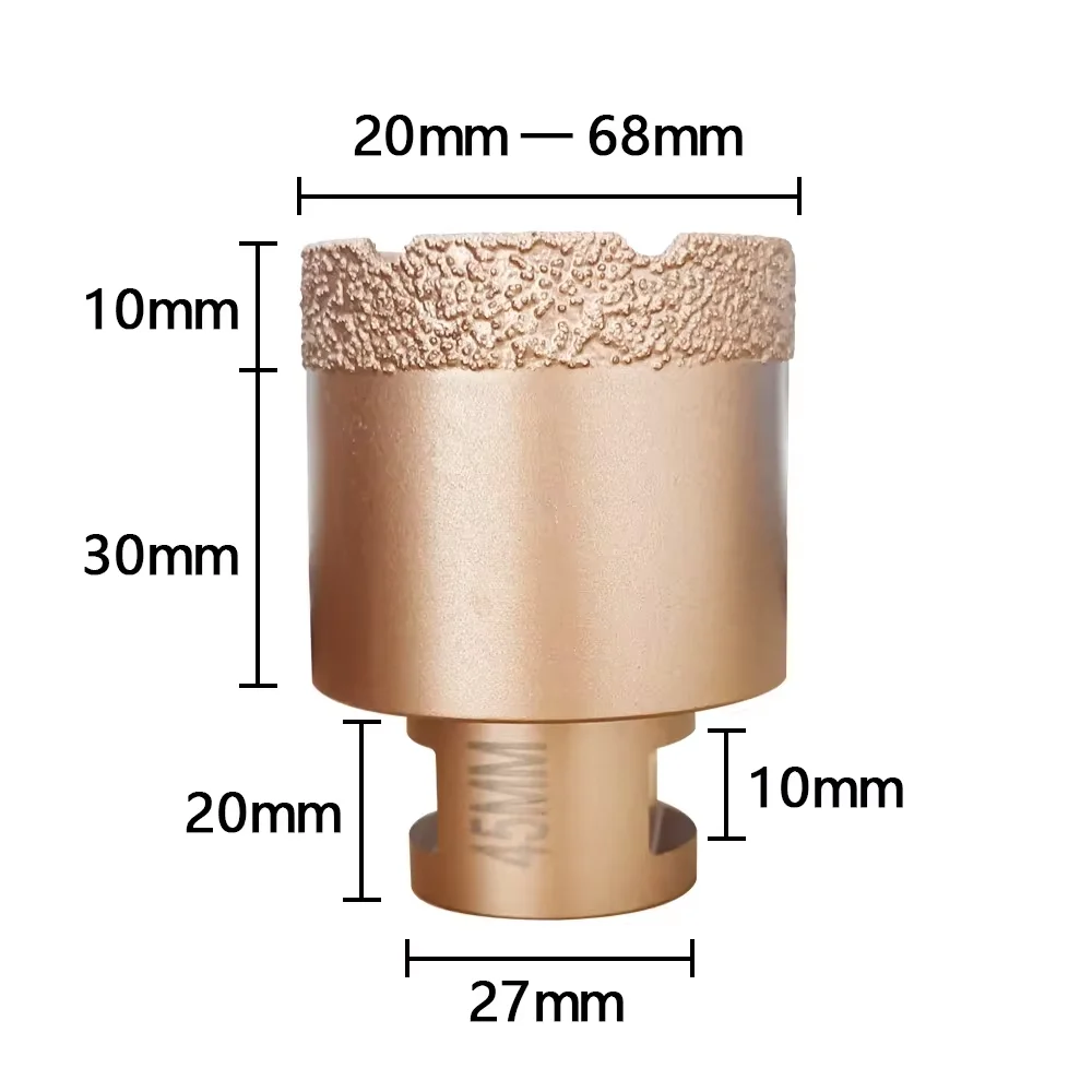 Imagem -05 - Dry Drill M14 Thread Brazing Hole Saw Grupo Porcellanato Tiles Coroas Granito Mármore Vitrificado Tile Drill Bits Ferramentas Pcs