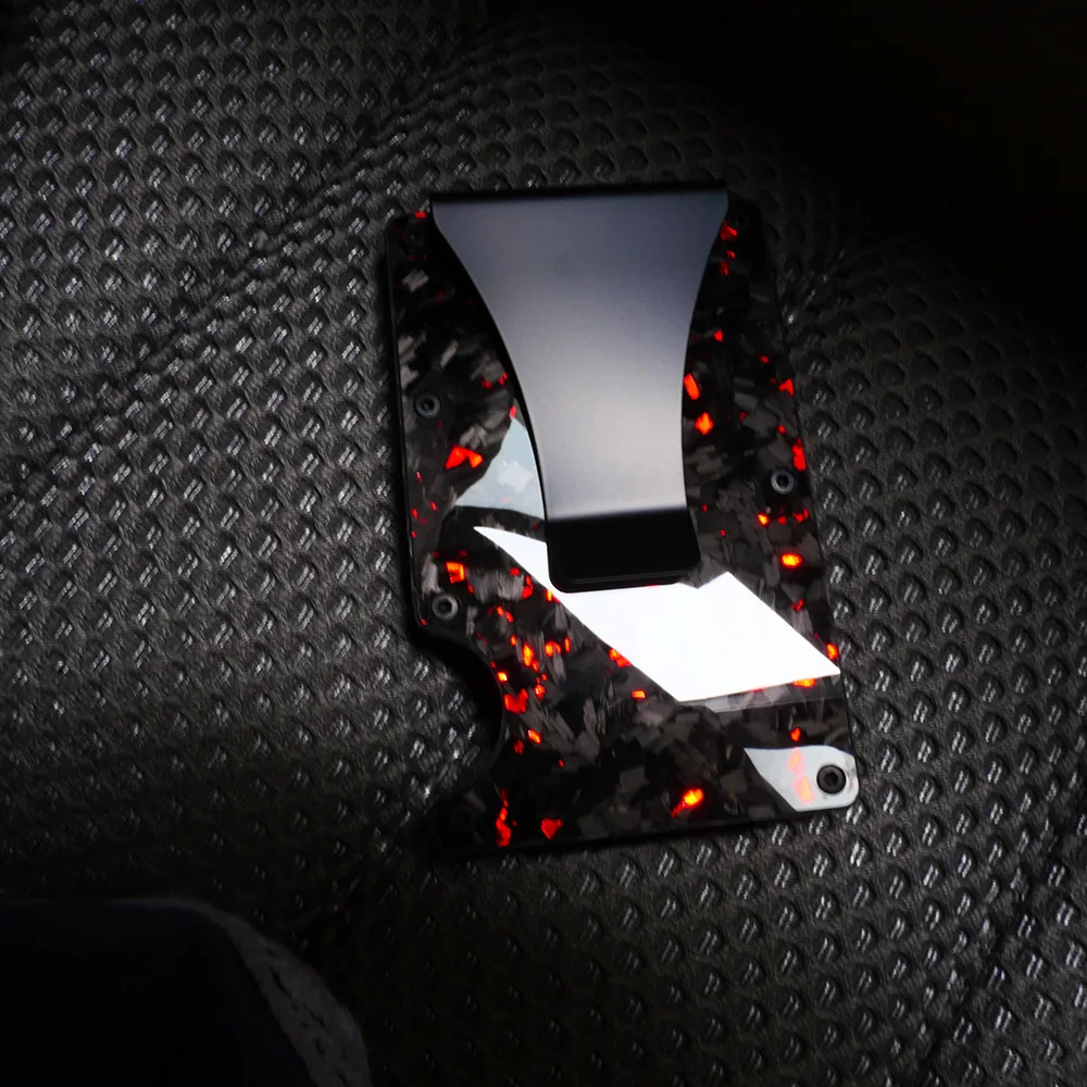 

Яркий/Матовый минималистичный тонкий кошелек из кованого карбона для мужчин, с защитой от RFID, для кредитных карт, роскошный металлический футляр из алюминия