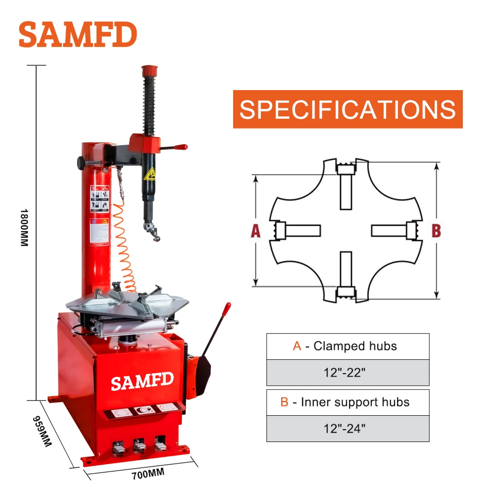 New Automatic Tyre Fitting Machine 12-24'' Efficient Tyre Changing Balancing Machine Tire Changer and Wheel Balancer Combo