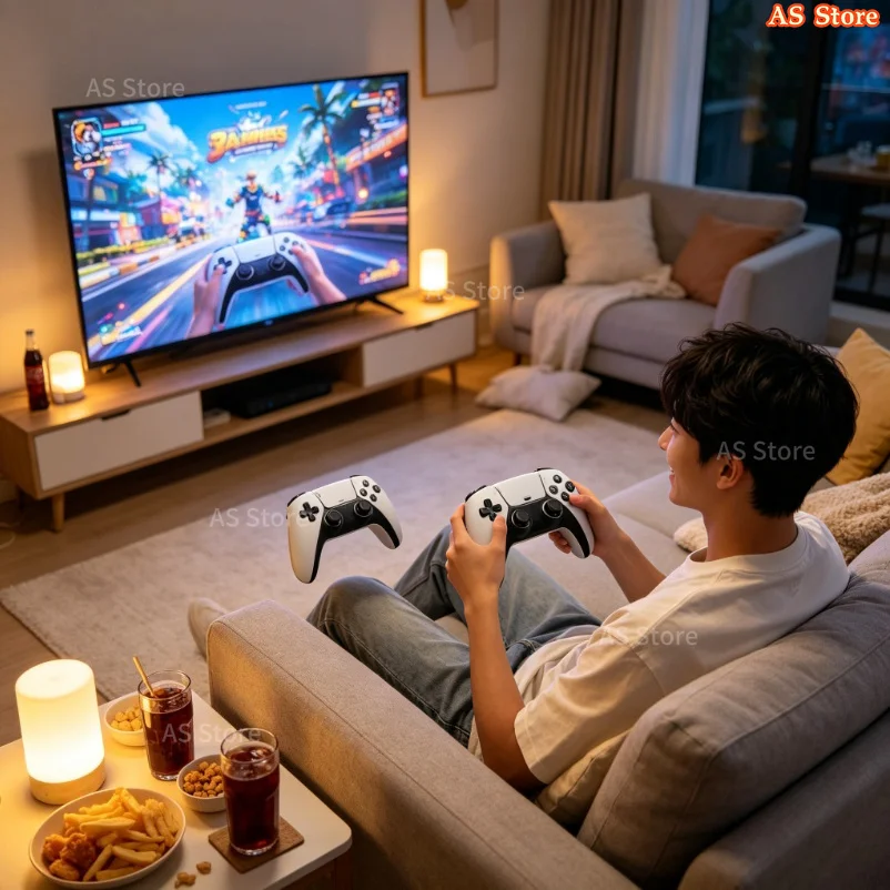 Bezprzewodowy kontroler do gier, podwójny zestaw, ładowalny kontroler z wibracjami, ergonomiczna konstrukcja, joystick, gamepad do gier na PC i konsolach.