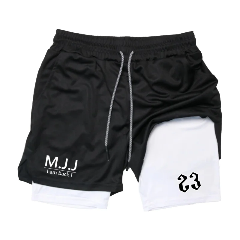 

New Design Basketball Sports Double Shorts Unisex Gym Fitness Training Running Casual Quick-Drying Bottoms for Men Summer