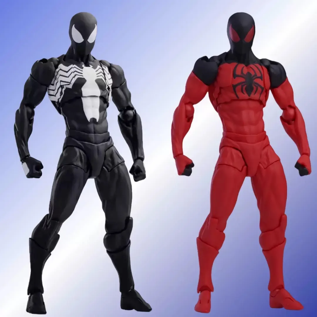 Figura de Acción de Spider-Man Symbiote, Scarlet Spider, Traje Negro, Venom, Articulaciones Móviles, Modelo Coleccionable, Juguete de Regalo